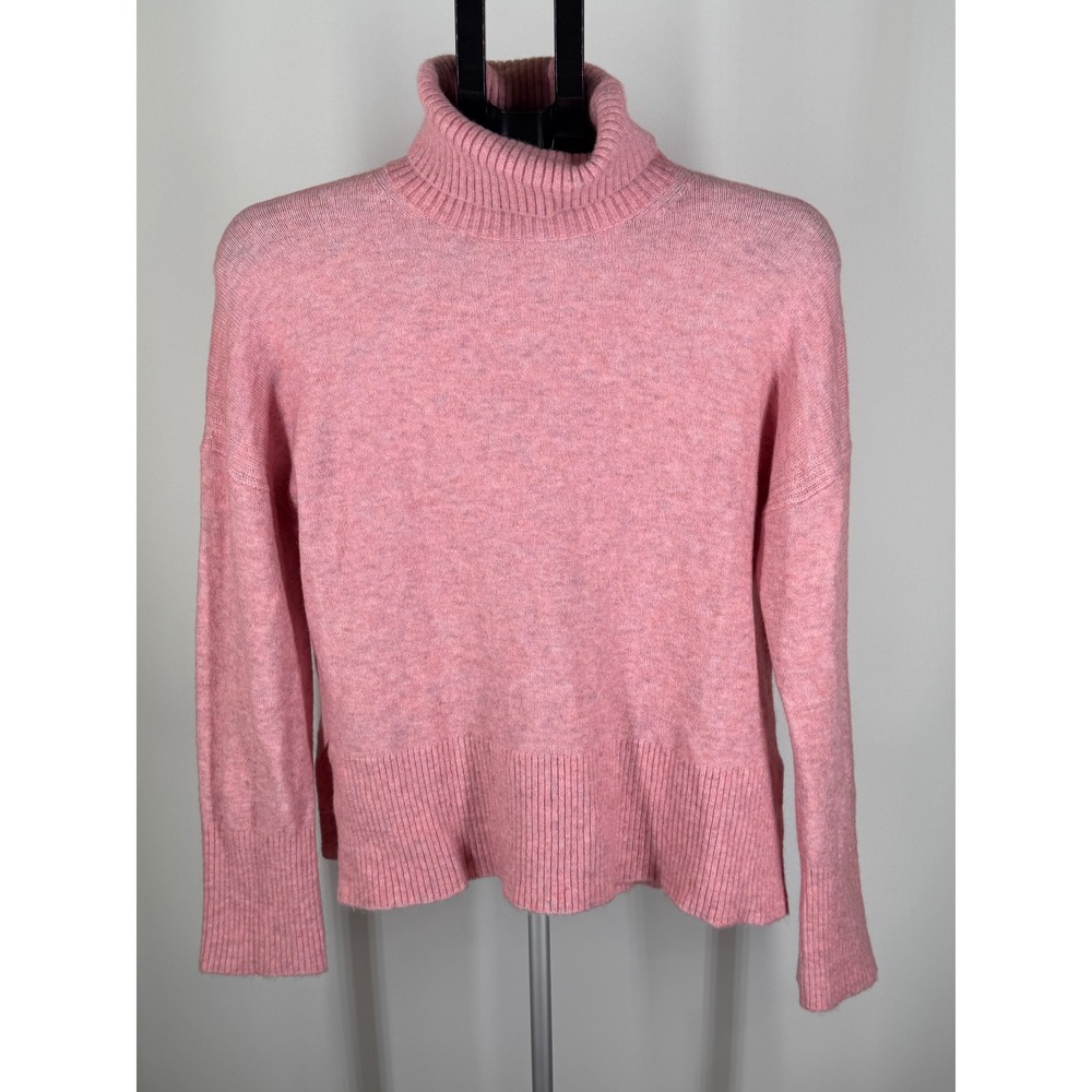 J.Crew Womens Pink Merino Wool Alpaca Blend Turtleneck Sweater XS Heathered